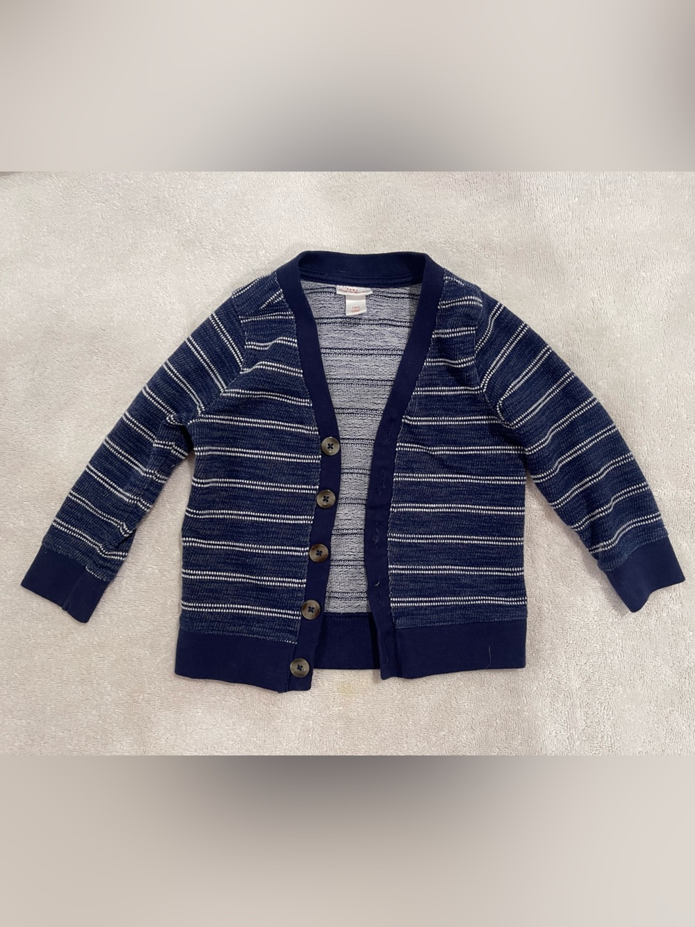 Cat and Jack Navy Stripe Button Cardigan Sweater 18 months